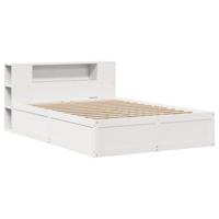 vidaXL Bedframe zonder matras massief grenenhout wit 160x200 cm, bed, bed ombouw, boxspring, bedbodem, slaapkamermeubel, twijfelaar bed, 2 persoonsbed