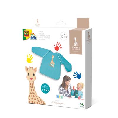 SES Creative kliederschort Girafe junior canvas blauw 1-4 jaar SES Creative kliederschort Girafe junior canvas blauw 1-4 jaar