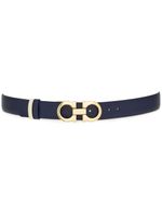 Ferragamo ceinture réversible en cuir à plaque Gancini - Bleu