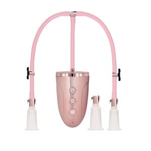 Automatic Rechargeable Clitoral & Nipple Pump Set - M - Pink