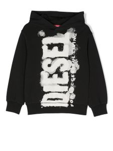 Diesel Kids hoodie en coton à logo imprimé - Noir