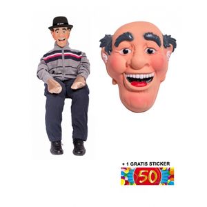 Abraham pop met masker en 50 jaar sticker   -