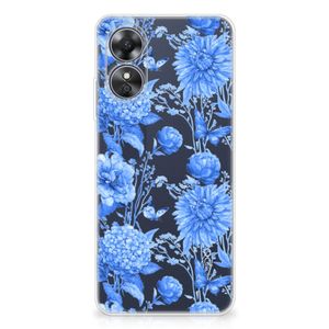 TPU Case voor OPPO A17 Flowers Blue