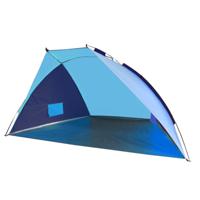 Beachshelter strandtent/windscherm - blauw - 270 x 120 cm - met UV-bescherming - thumbnail