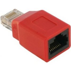 DeLOCK RJ45 Crossover Adapter male - female kabel-connector RJ45 M/F Rood