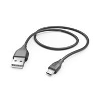 Hama Micro-USB-kabel (USB-A 2.0 mannelijk/Micro-USB oplaadkabel, High Speed Data Transfer Kabel. 480 Mbit/s, 1,5 m, voor Samsung Galaxy, PS4, Huawei, Kindle, Nokia, Sony, LG, Xiaomi) zwart