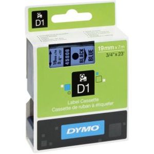 Dymo D1 Schriftband 19 mm x 7 m zwart op blauw 45806