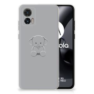 Motorola Edge 30 Neo Telefoonhoesje met Naam Grijs Baby Olifant