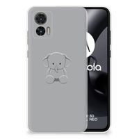 Motorola Edge 30 Neo Telefoonhoesje met Naam Grijs Baby Olifant - thumbnail