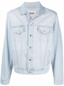 MSGM veste en jean à patch logo - Bleu