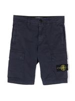 Stone Island Junior short cargo à patch logo - Bleu