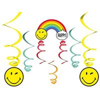 amscan Unisex decoratieve hanger SmileyWorld papier 130 cm, groot breed, Meerkleurig, Large Weit