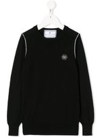 Philipp Plein Junior pull à plaque logo - Noir