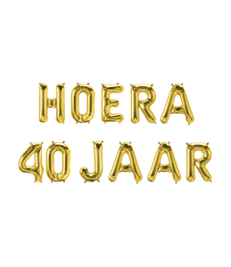 Set Folie Ballonnen - Hoera 40 Jaar Goud