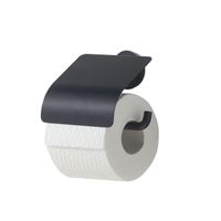 Tiger Urban Toiletrolhouder met klep Zwart 13.8x12.6x4.5cm 1316630746 - thumbnail