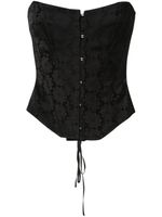 Stella McCartney haut-corset à fleurs en jacquard - Noir