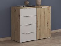 Commode MANOZA 1 deur 4 lades artisan eik/beige - thumbnail