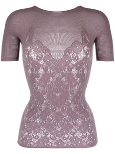 Wolford t-shirt croisé à effet usé - Violet