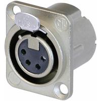 Neutrik NC4FD-LX XLR-connector Flensbus, contacten recht Aantal polen: 4 Zilver 1 stuk(s)