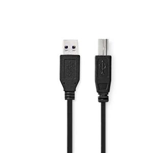 USB-Kabel | USB 3.2 Gen 1 | USB-A Male | USB-B Male | 5 Gbps | Vernikkeld | 2.00 m | Rond | PVC | Zw