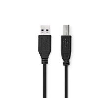 USB-Kabel | USB 3.2 Gen 1 | USB-A Male | USB-B Male | 5 Gbps | Vernikkeld | 2.00 m | Rond | PVC | Zw - thumbnail