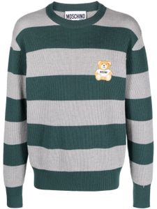 Moschino Teddy Bear-patch striped jumper - Vert