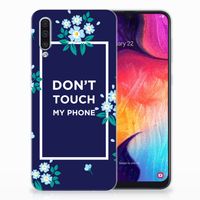 Samsung Galaxy A50 Silicone-hoesje Flowers Blue DTMP - thumbnail