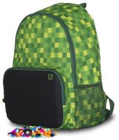 Pixie crew rugzak geruit met siliconen paneel 14 liter groen