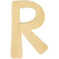 Houten lettertje R   - - thumbnail