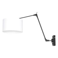 Steinhauer Wand Leeslamp Prestige Chic zwart met 30cm effen wit lampenkap 8118ZW