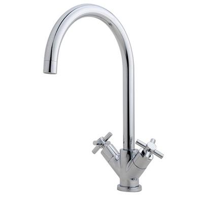 Keukenkraan Cross 2-Knops Chroom