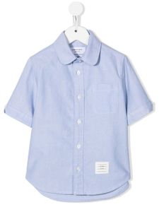 Thom Browne Kids chemise à patch logo - Bleu