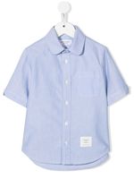 Thom Browne Kids chemise à patch logo - Bleu - thumbnail