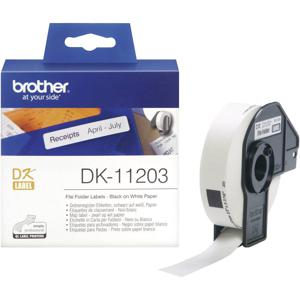 Brother DK-11203 Rol met etiketten 17 x 87 mm Papier Wit 300 stuk(s) Permanent hechtend DK11203 Etiketten voor ordnerinhoudsopgaves