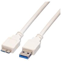 VALUE USB 3.2 Gen 1 kabel, type, A M - Micro B M, wit, 0,8 m - thumbnail