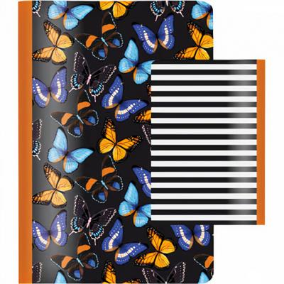 Cedon schrift A5 vlinder/streep karton/papier zwart/oranje/blauw Cedon schrift A5 vlinder/streep karton/papier zwart/oranje/blauw