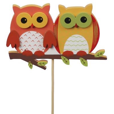 Othmar Decorations Kerststukje decoratie stekers - 6x st - uilen - 8,5 cm - hout - Kerststukjes Othmar Decorations Kerststukje decoratie stekers - 6x st - uilen - 8,5 cm - hout - Kerststukjes