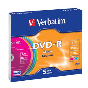 Verbatim DVD-R Colour 4,7 GB 5 stuk(s)