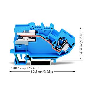 WAGO 784-613 Scheidingsklem 10 mm Spanveer Toewijzing: N Blauw 25 stuk(s)