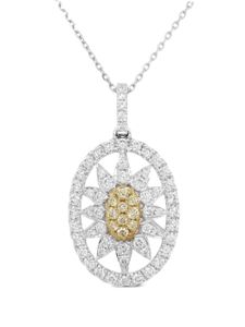 HYT Jewelry collier en or 18ct et platine serti de diamants - Argent