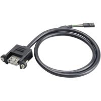 Akasa USB-kabel USB 2.0 Shrouded header 4-polig, USB-A bus 0.60 m Zwart Schroefbaar, Vergulde steekcontacten, UL gecertificeerd AK-CBUB06-60BK - thumbnail