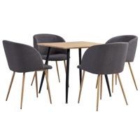 vidaXL 5-delige Eethoek stof taupe