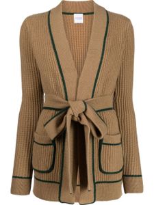 Madeleine Thompson cardigan Clover en maille nervurée - Marron