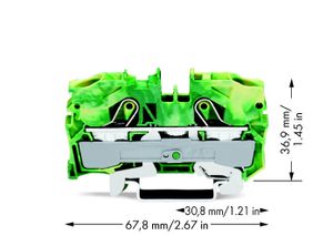 WAGO 2010-1207 Aardingsklem 10 mm Spanveer Toewijzing: Terre Groen, Geel 1 stuk(s)