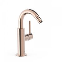 Bidetmengkraan Tres Study Exclusive Hendel Uitloop Gebogen 16,5 cm Rond Rosé Goud Tres