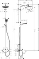 Hansgrohe Crometta S 240 1jet Showerpipe Met Badthermostaat Chroom - thumbnail