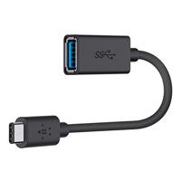 Belkin F2CU036btBLK USB 3.0 USB-C naar USB-A Adapter (USB-IF-gecertificeerd, 5 Gbps, compatibel met MacBook, MacBook Pro), zwart