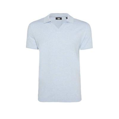 WE Fashion slim fit polo lichtblauw