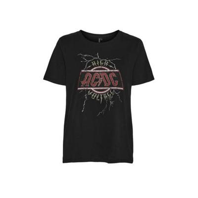 VERO MODA T-shirt VMCATALINA van biologisch katoen zwart/rood VERO MODA T-shirt VMCATALINA van biologisch katoen zwart/rood