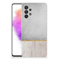 Samsung Galaxy A73 5G Bumper Hoesje Wood Concrete - thumbnail